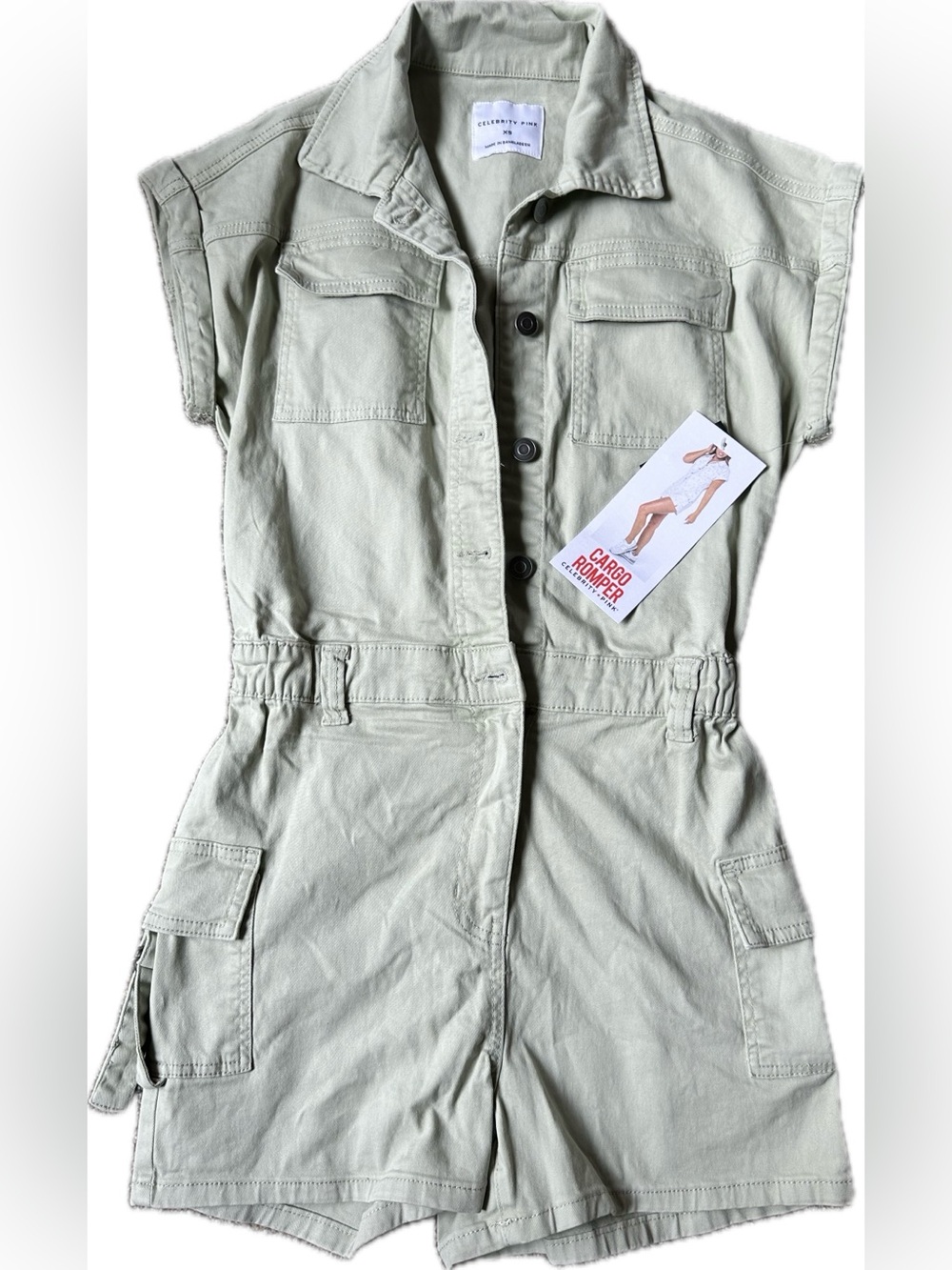 Celebrity Pink Button Up Romper - Picture 5 of 8